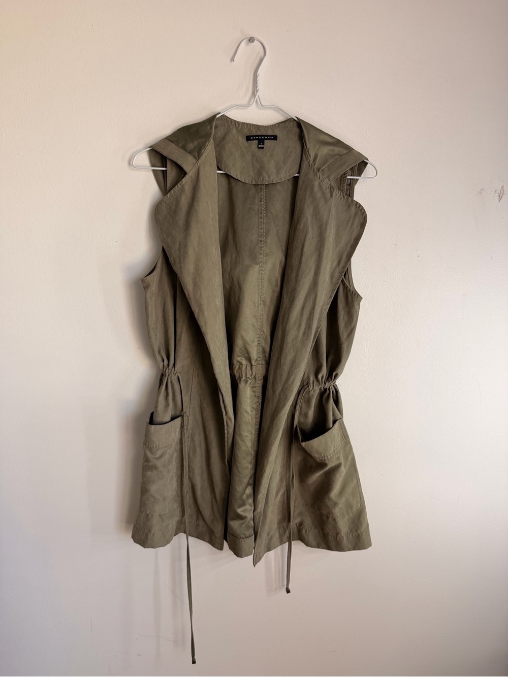 Staccato Olive Green Sleeveless Utility Vest